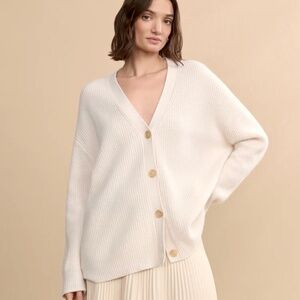 JENNI KAYNE 100% Cashmere Cocoon Cardigan in Ivory - S